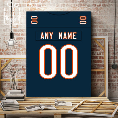 Chicago Jersey Custom Canvas Print Wall Art for Boy Girl Men Women Football Personalized Canvas Art